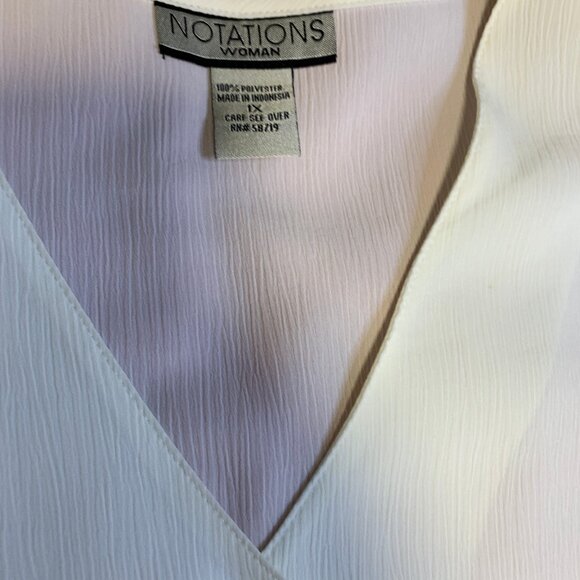 Notations Woman NWT Ivory Short Sleeve Button Up Blouse in Women's Size 1X - Picture 11 of 11
